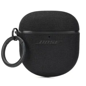 غطاء قماشي من بوز لسماعات QuietComfort Earbuds II – جراب حماية أنيق بلون أسود ثلاثي مع تصميم محكم