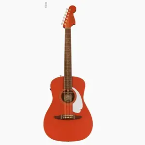 Fender - 0970722540 Malibu Player Walnut Fingerboard White Pickguard Fiesta Red