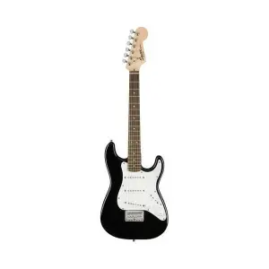 Fender Squier Mini Stratocaster V2 Electric Guitar – Black – 3/4 Size Beginner Strat with Laurel Fingerboard