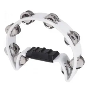 HAND PERC أداء ايقاعي  PP4014 1/2 Moon تامبورين - أبيض