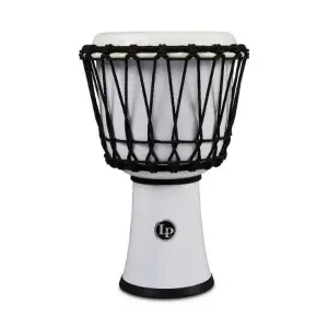 دي Djembe بحبل ضبط دائري مقاس 7 بوصات بلون أبيض من LP مع رأس مضبوط بدقة