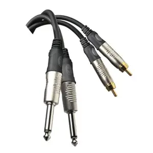 كابل محول Proel DHT-535 من 2X RCA إلى 2X 6.3 مم – 1.8 متر – توصيل صوتي عالي الجودة
