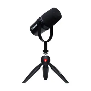مجموعة مايكروفون Shure MV7-K للبودكاست – ميكروفون USB/XLR مع ملحقات – لون أسود