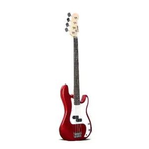 Unistar L-B1-4 Metallic Red 4-String Electric Bass Guitar - Powerful Tone & Smooth Playability